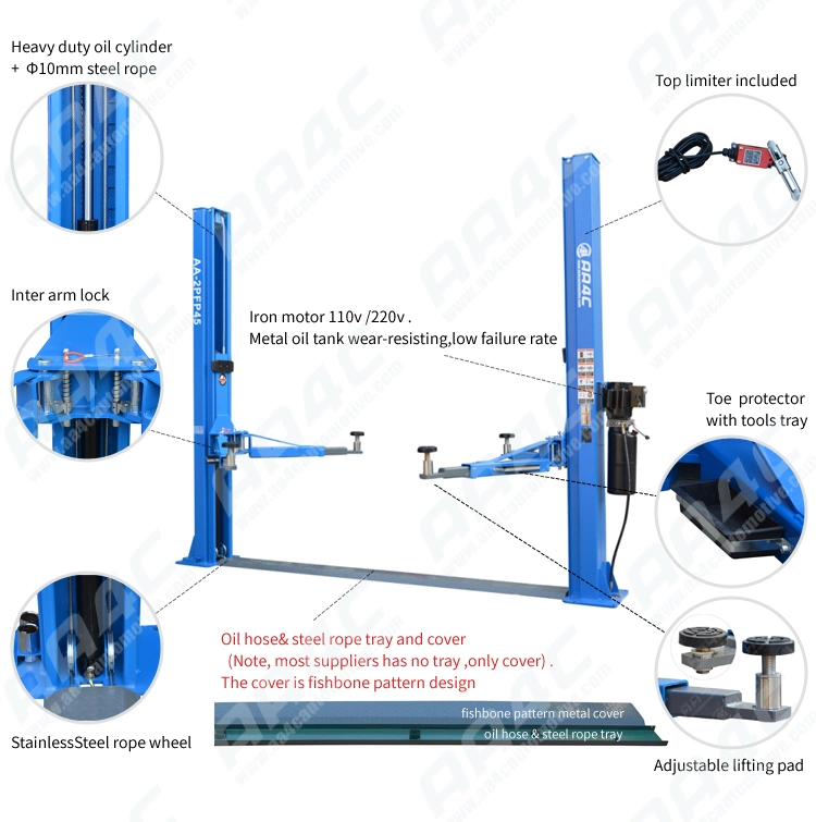 AA4c 8 Fold Post Floor Plate 2 Post Car Lift