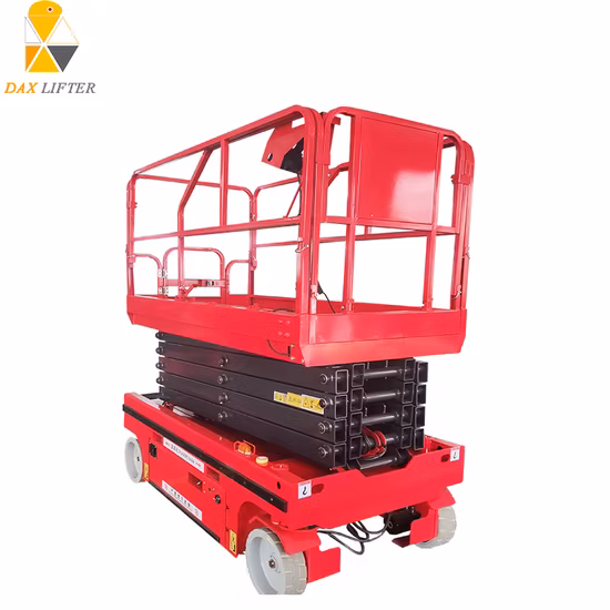 China Daxlifter Multiple 6-16 m hydraulische selbstfahrende Scherenhebebühne mit CE-Zulassung